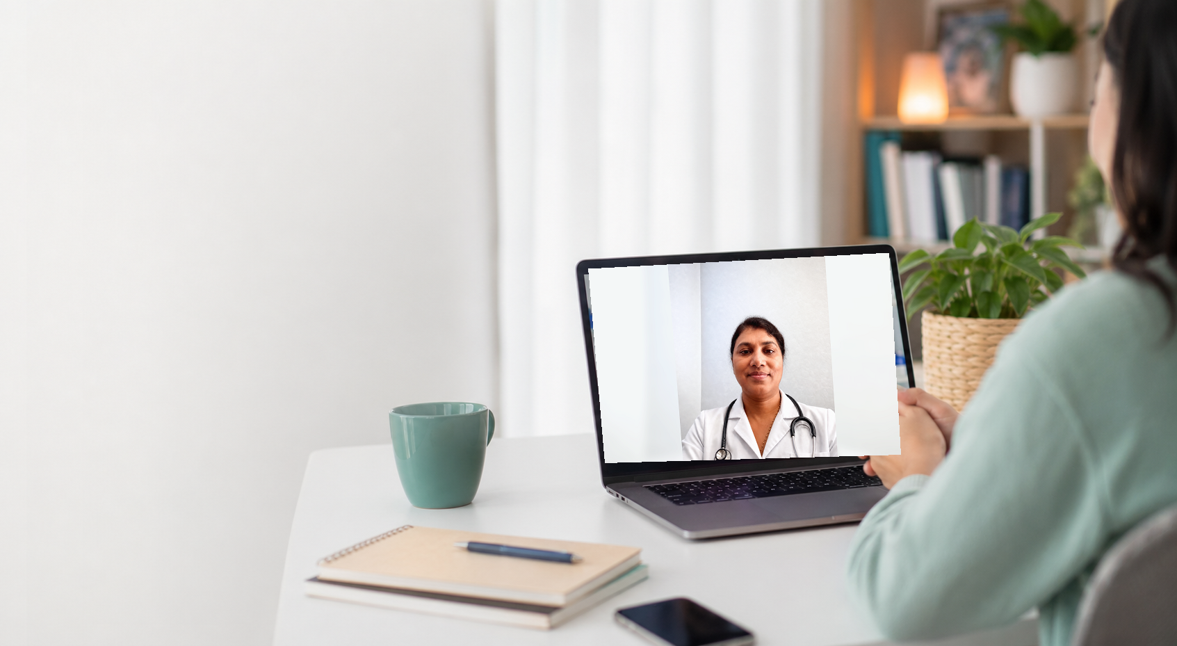TeleDNPnow telehealth visit on a laptop